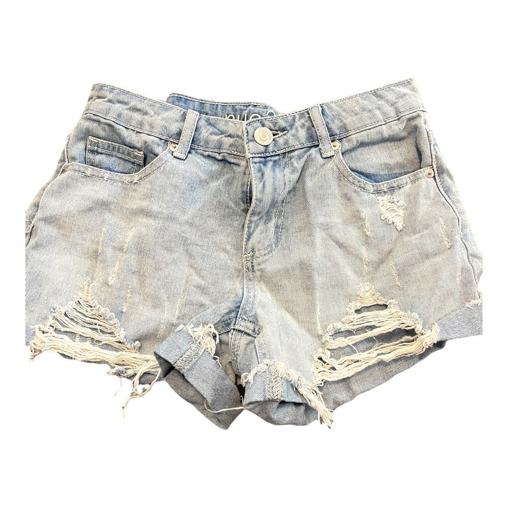 Rue 21 Distressed Light Wash Daisy Dukes Denim Jean Shorts Women's Size 4